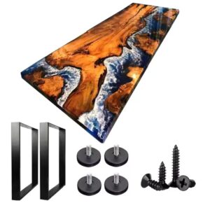 Walnut Wood High Epoxy Resin Wood Table Design Dinner Clear Transparent Epoxy Resin For River Office Table