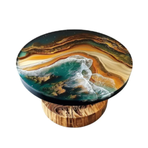 Circle Live Edge Walnut Wood Dinner Clear River Ocean Island DIY BBQ Bar Dining Coffee Epoxy Resin Table Top