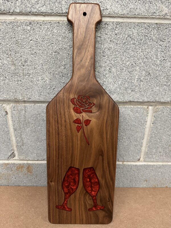 Serving Charcuterie Board – Red Rose Board – Sparkling Wine Serving Board