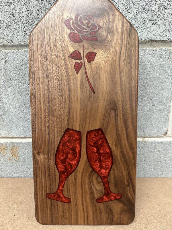 Serving Charcuterie Board – Red Rose Board – Sparkling Wine Serving Board - Image 3