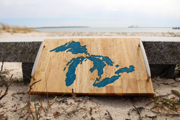 The Great Lakes Tray – Light Blue Epoxy Handmade - Image 2
