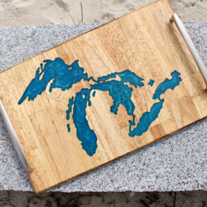 The Great Lakes Tray – Light Blue Epoxy Handmade