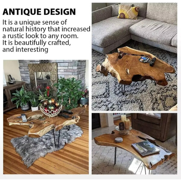 Natural Wood Coffee Table - Image 5