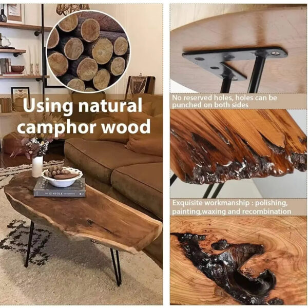 Natural Wood Coffee Table - Image 4
