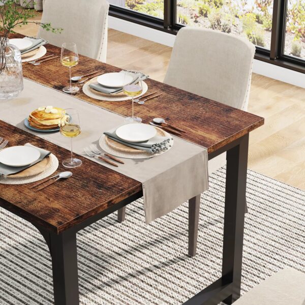 Tribesigns 63"x31.5" Dining Table, Industrial Kitchen Table for 6-8 Person, Rectangular Dinner Table for Dining Room Kitchen - Image 3