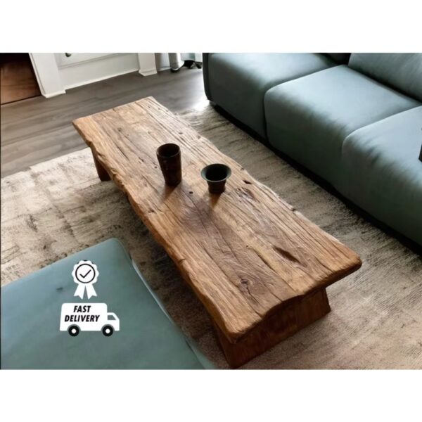 Rustic Low Coffee Table , Dining and Coffee Table , Live Edge Table, Live Edge Furniture, Vintage Farmhouse Furniture - Image 2