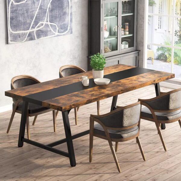 Tribesigns Dining Table for 8 People, 70.87" Rectangular Wood Kitchen Table - Image 2