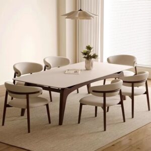 Round Table Dining Room Set Living Chair Complete Kitchen Furniture Solid Wood Cabinets Sets Chairs Luxury Stolik Kawowy Full