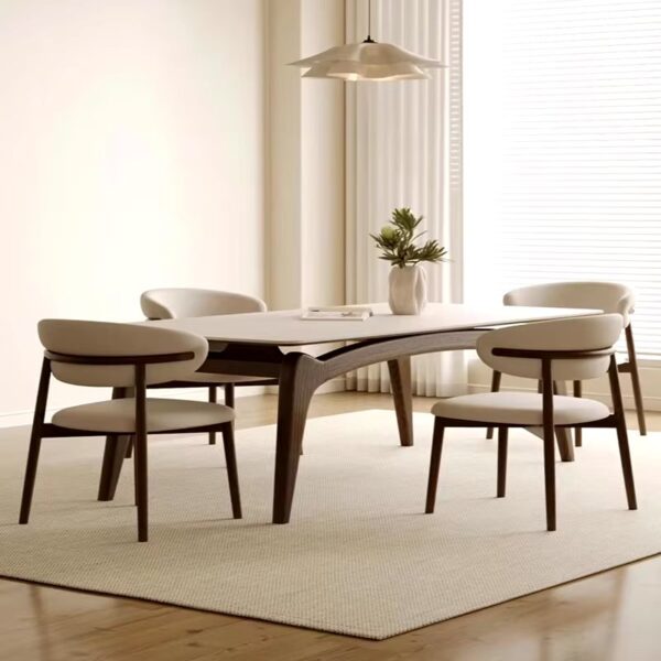 Round Table Dining Room Set Living Chair Complete Kitchen Furniture Solid Wood Cabinets Sets Chairs Luxury Stolik Kawowy Full - Image 5