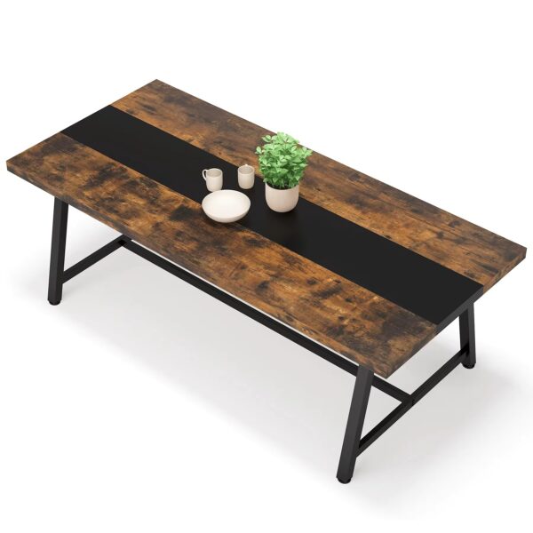 Tribesigns Dining Table for 8 People, 70.87" Rectangular Wood Kitchen Table - Image 6
