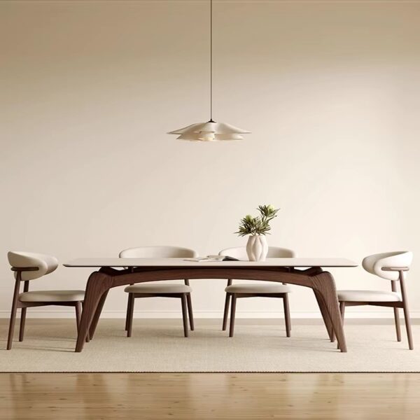 Round Table Dining Room Set Living Chair Complete Kitchen Furniture Solid Wood Cabinets Sets Chairs Luxury Stolik Kawowy Full - Image 2