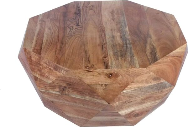 The Urban Port Diamond Shape Acacia Wood Coffee Table - Image 4