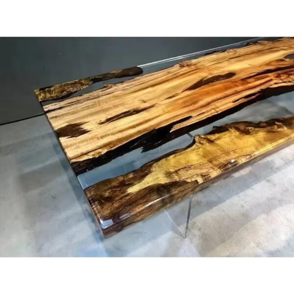 Modern Design Resin Solid Wood Clear River Dining Table Epoxy Resin Table Top - Image 5